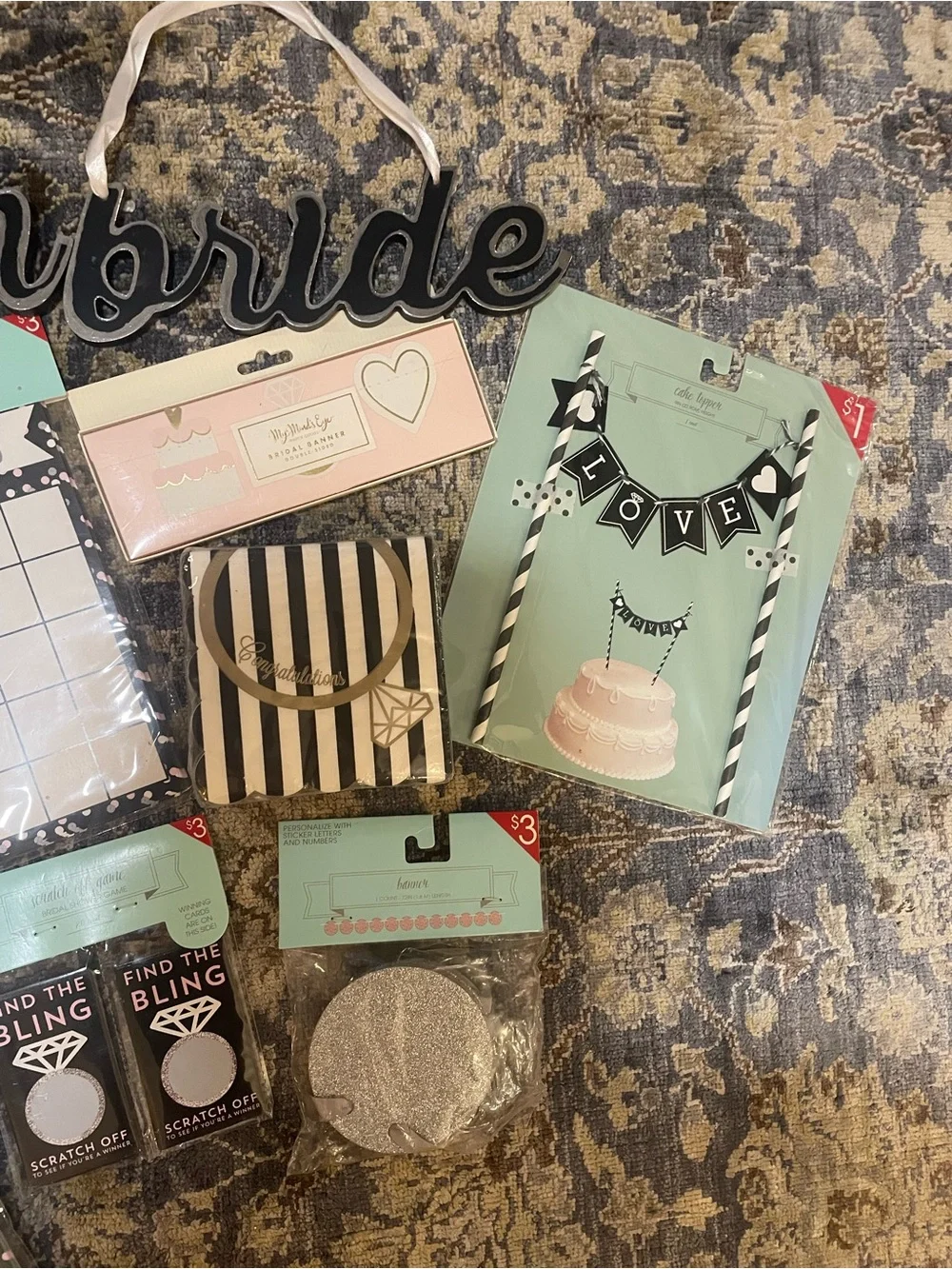 Bridal Party Favor Bundle - Black, White, Silver